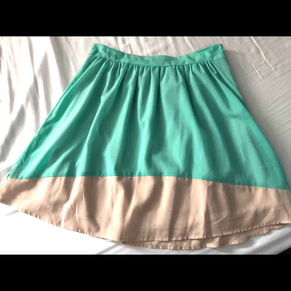 Emmelee Mint and Tan Skirt